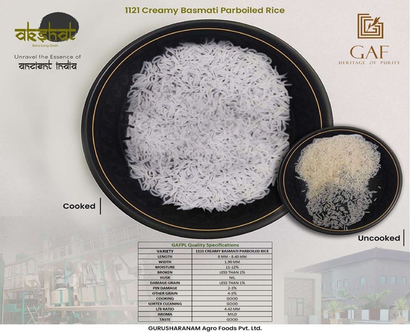 1121 Creamy Basmati parboiled rice