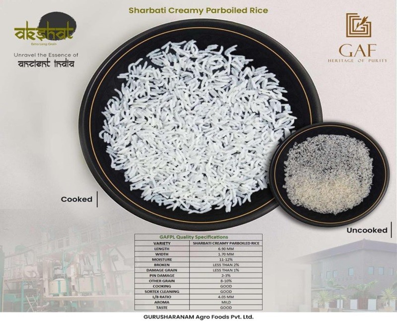 sharbati cremay paboiled rice