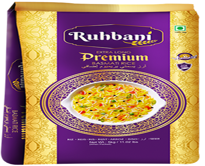 Ruhbani premium brand of basmati rice